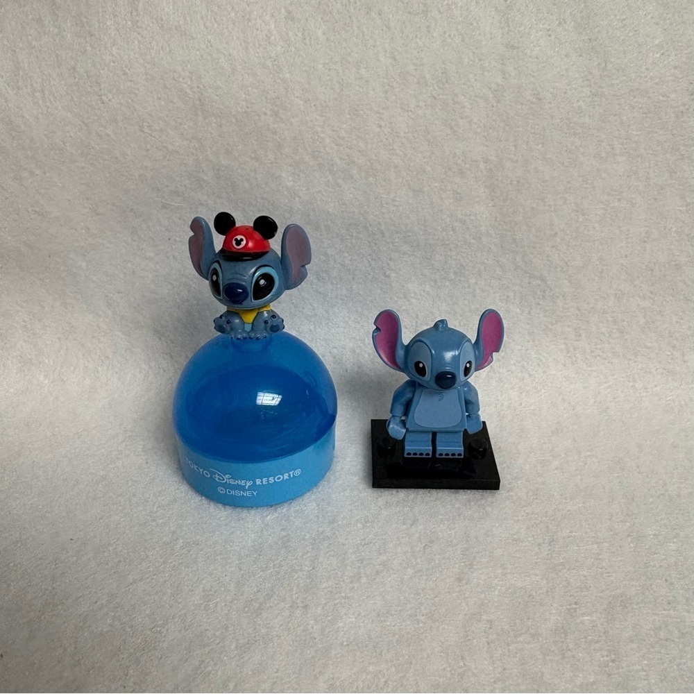 Set of 2 STITCH Pencil Sharpener & Lego Figure TDR Tokyo Disney Japan